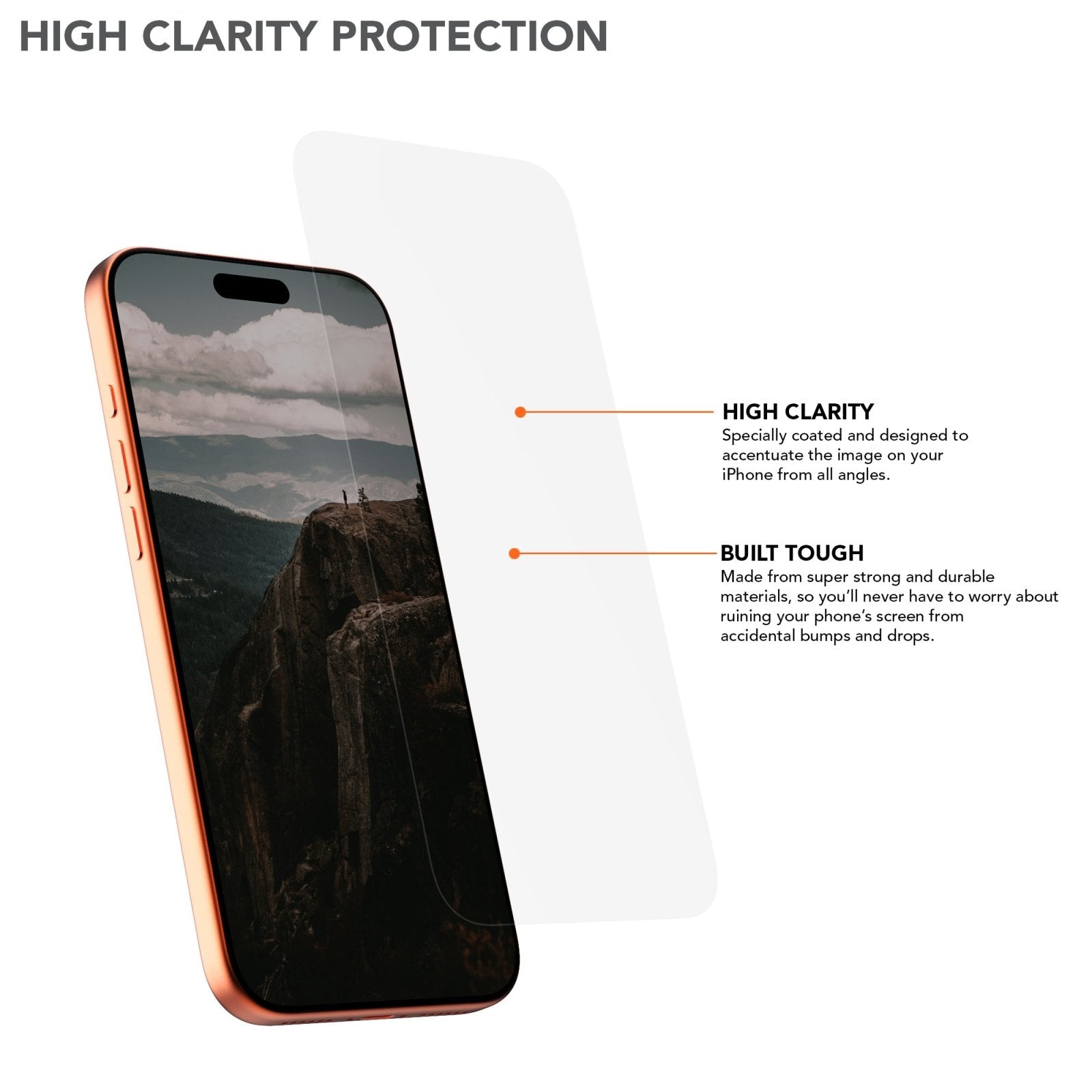 iPhone 17 Pro Max Tempered Glass Screen Protector Position 2