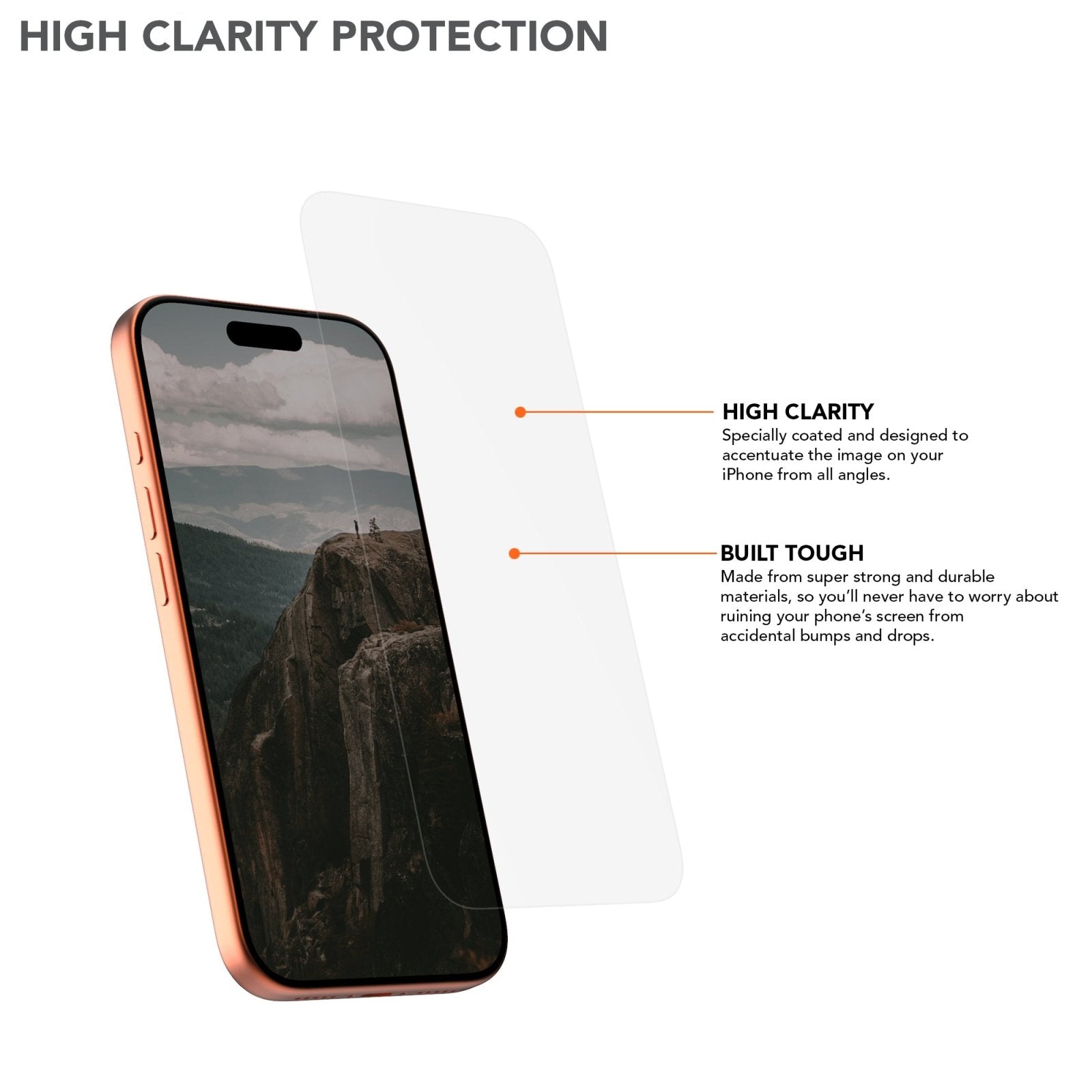 iPhone 17 Pro Tempered Glass Screen Protector Position 2